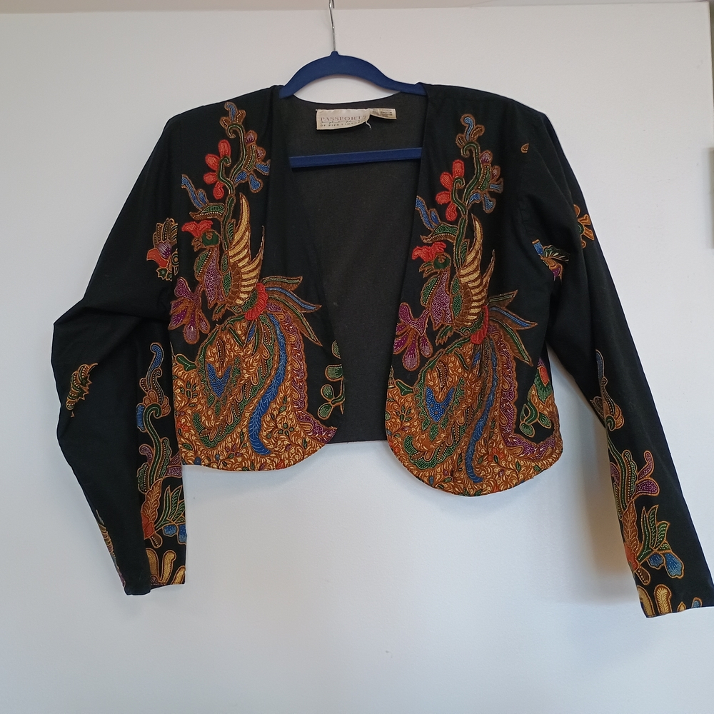 Beaded Black Jacket & Pants Set